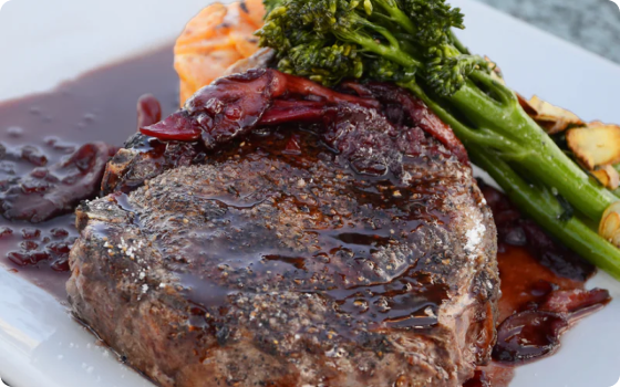 steak with side salad